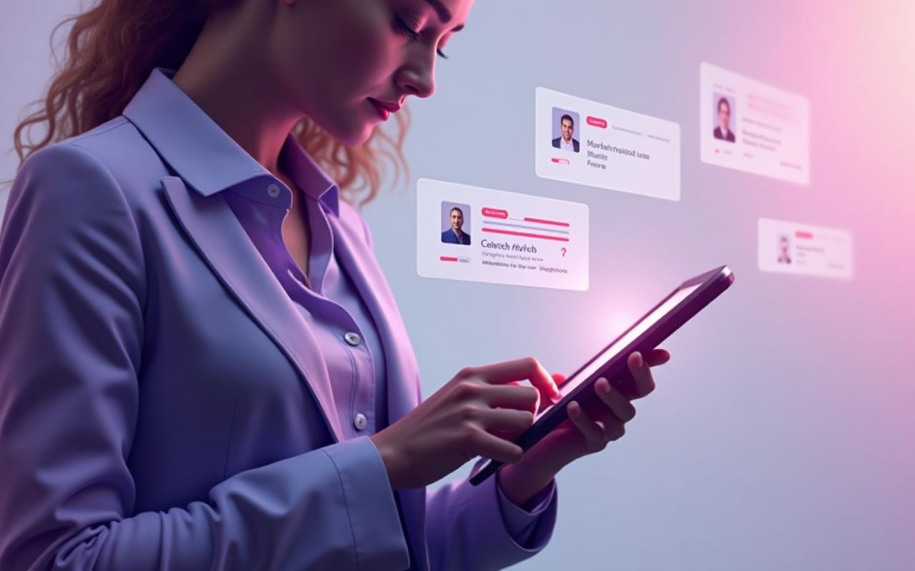 Real estate agent using AI call system with property listings and client inquiries